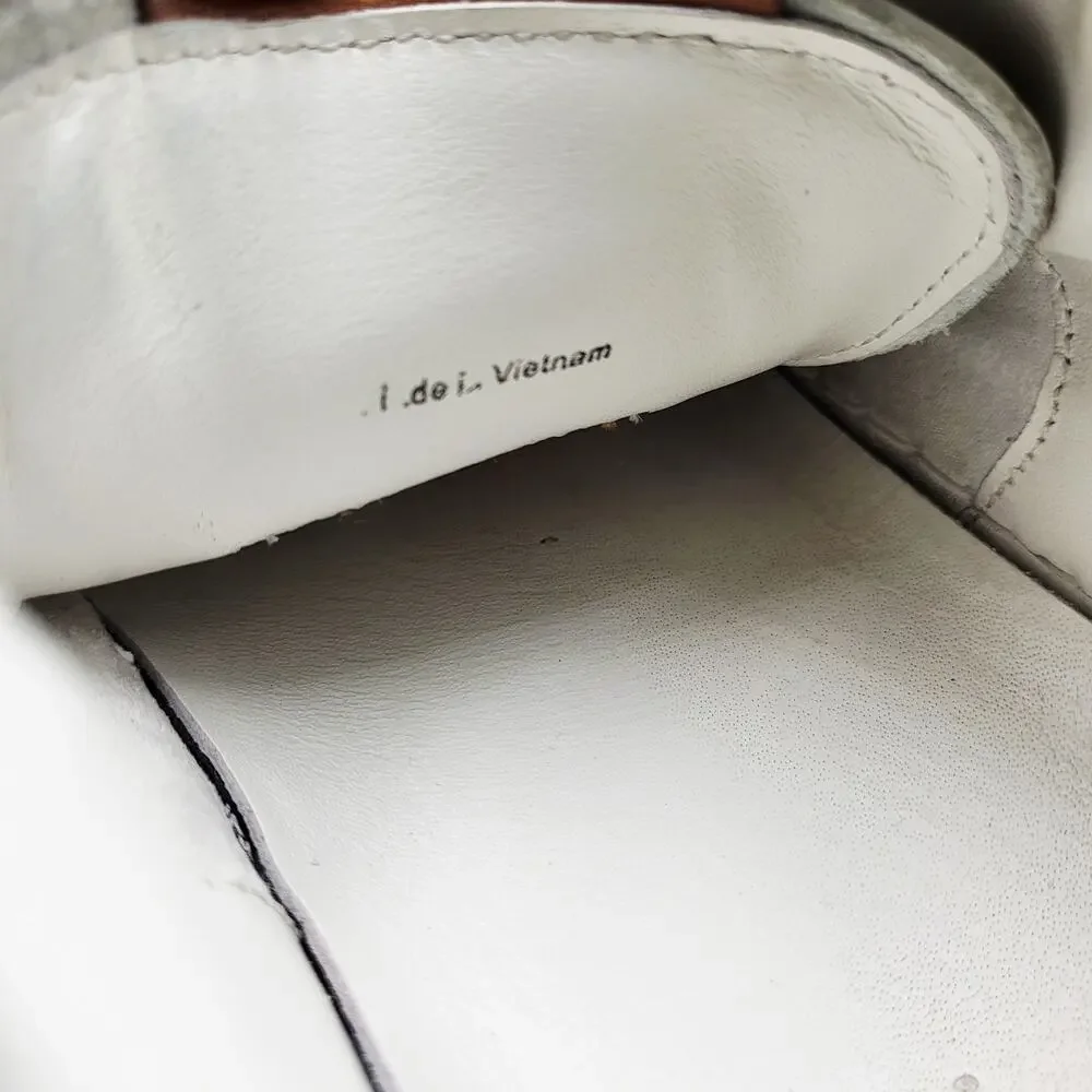 VINCE. Men's Size 8.5 Mason Perforated White Leather Suede Detail Casual Sneaker